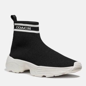 COACH C203 Black Sock Sneakers Size 7.5